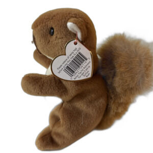 Ty Beanie Baby Nuts the Squirrel  DOB January 21, 1996 MWMT